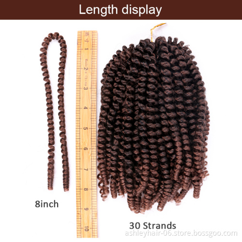 RTS Burgundy Wholesale Afro Pre Twisted 8 Inch Synthetic Long Extension Crochet Ombre Braid Nubian Spring Twist Hair